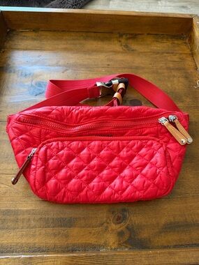 MZ Wallace Small Metro Quilted Nylon Sling Bag - Red